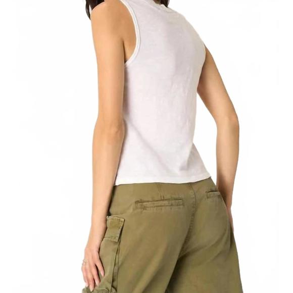 NEW PROJECT SOCIAL T let me know slub v-neck tank top in white - Picture 2 of 3